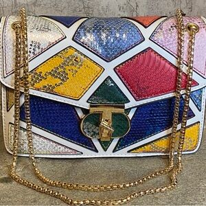 NWT! MC Handbags Frances Bag White Multi